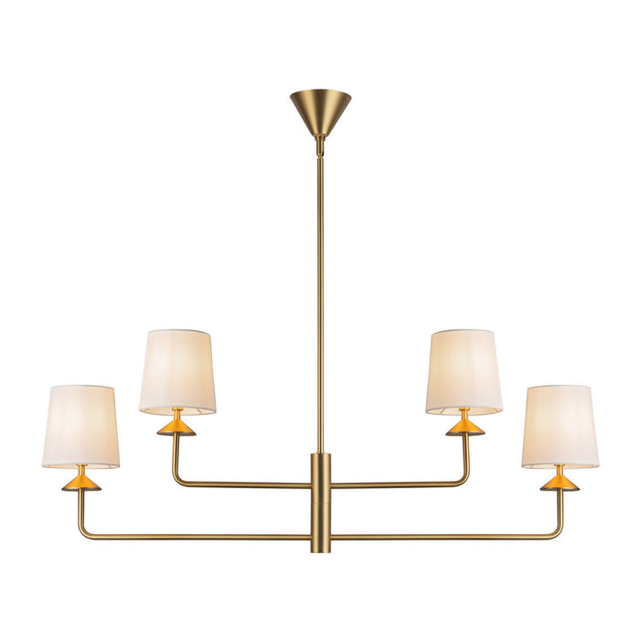 Alora - CH497445BGWL - Four Light Chandelier - Bridgette - Brushed Gold/White Linen