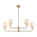Alora - CH497445BGWL - Four Light Chandelier - Bridgette - Brushed Gold/White Linen