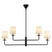 Alora - CH497445MBWL - Four Light Chandelier - Bridgette - Matte Black/White Linen