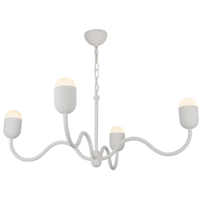 Alora - CH558439AWOP - Four Light Chandelier - Effie - Antique White/Opal Glass
