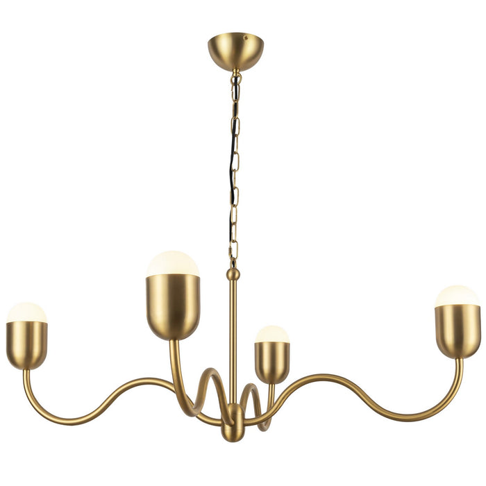 Alora - CH558439BGOP - Four Light Chandelier - Effie - Brushed Gold/Opal Glass