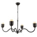 Alora - CH558439MBOP - Four Light Chandelier - Effie - Matte Black/Opal Glass