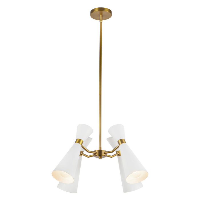 Alora - CH574424WHAG - Four Light Chandelier - Blake - White/Aged Gold