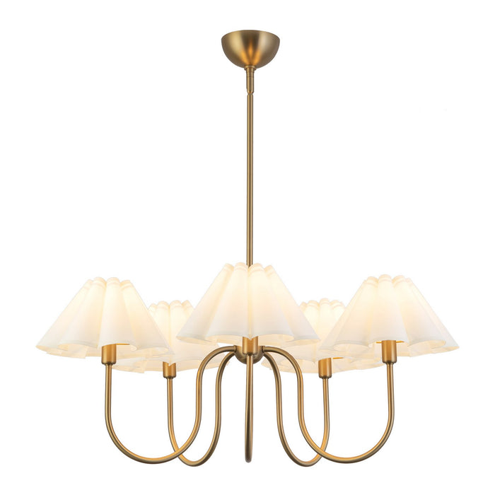 Alora - CH610530BGFW - Five Light Chandelier - Rosemary - Brushed Gold/Folded White