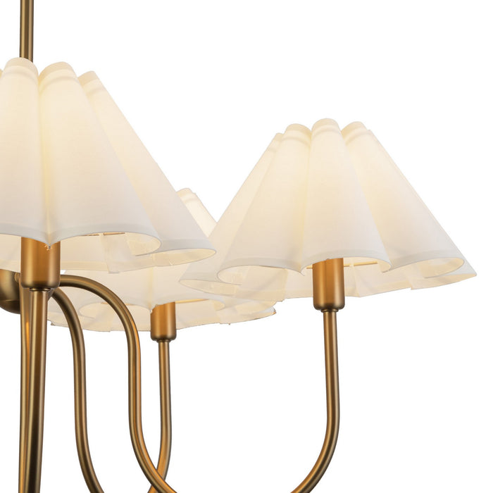 Alora - CH610530BGFW - Five Light Chandelier - Rosemary - Brushed Gold/Folded White