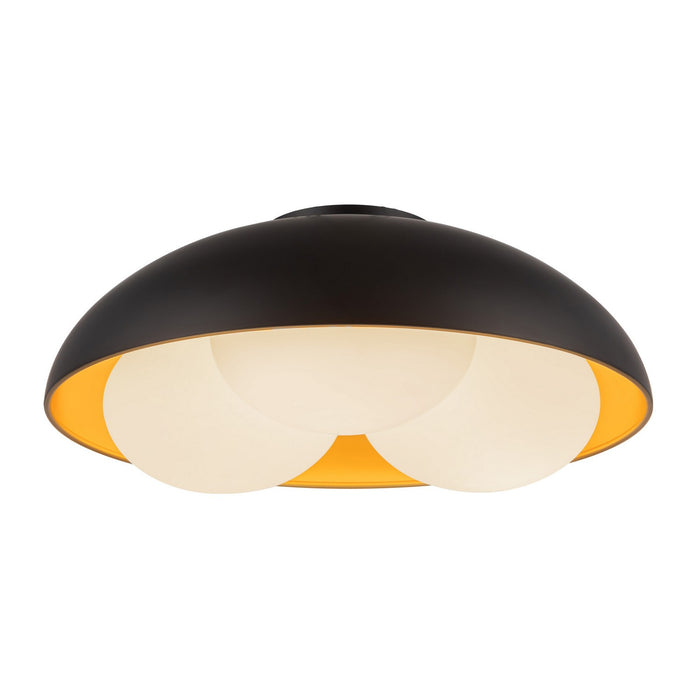 Alora - FM495316MBOP - Three Light Flush Mount - Robyn - Matte Black/Opal Glass