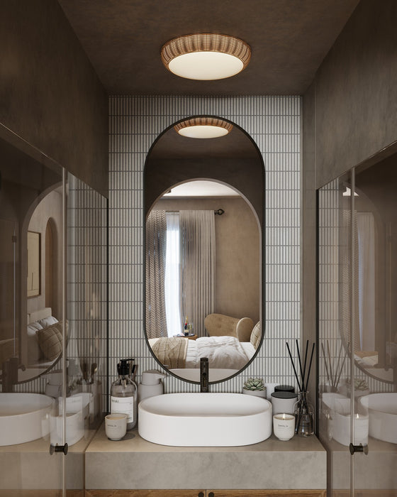 Alora - FM511014RA - Two Light Flush Mount - Merida - Rattan