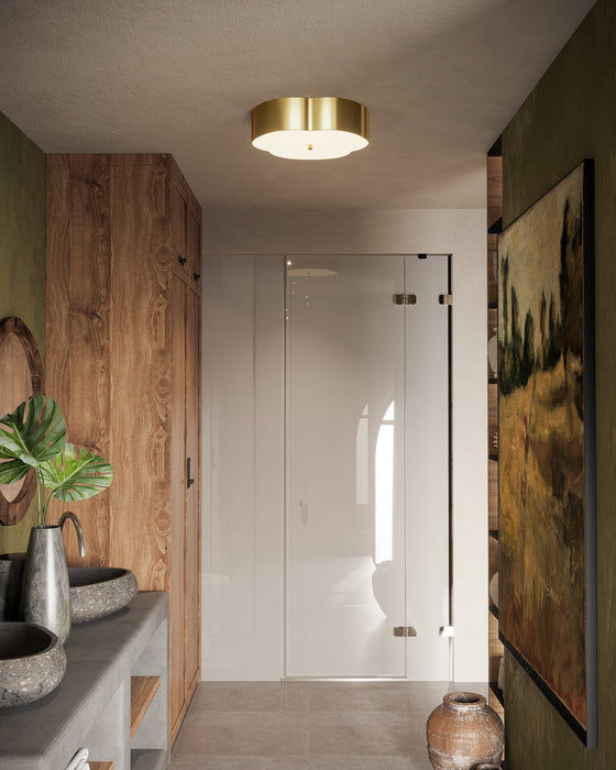 Alora - FM566314BG - Three Light Flush Mount - Adella - Brushed Gold