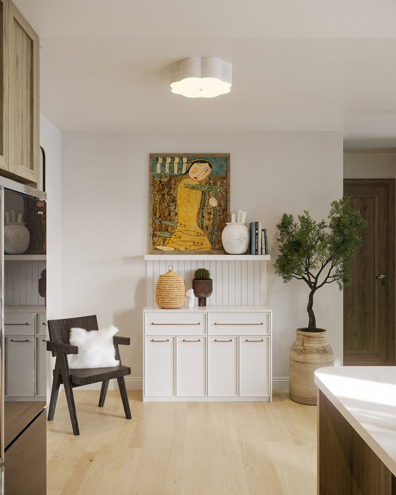 Alora - FM603314AW - Three Light Flush Mount - Blossom - Antique White