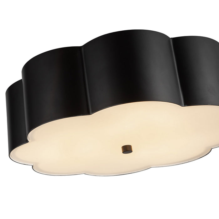 Alora - FM603314MB - Three Light Flush Mount - Blossom - Matte Black