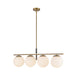 Alora - LP421437BGOP - Four Light Linear Pendant - Zuri - Brushed Gold/Opal Glass