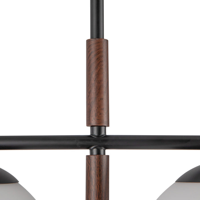 Alora - LP421437MBOP - Four Light Linear Pendant - Zuri - Matte Black/Opal Glass