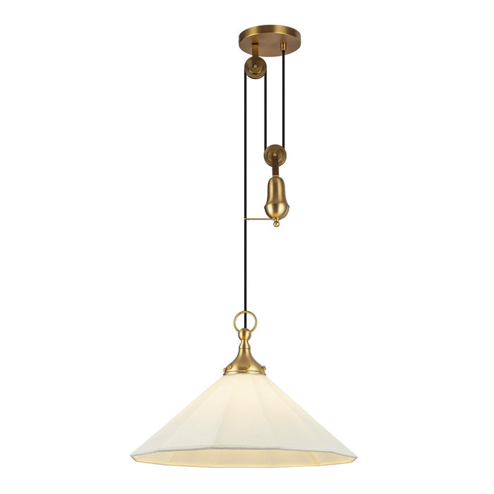 Alora - PD447120BGWL - One Light Pendant - Ellen - Brushed Gold/White Linen
