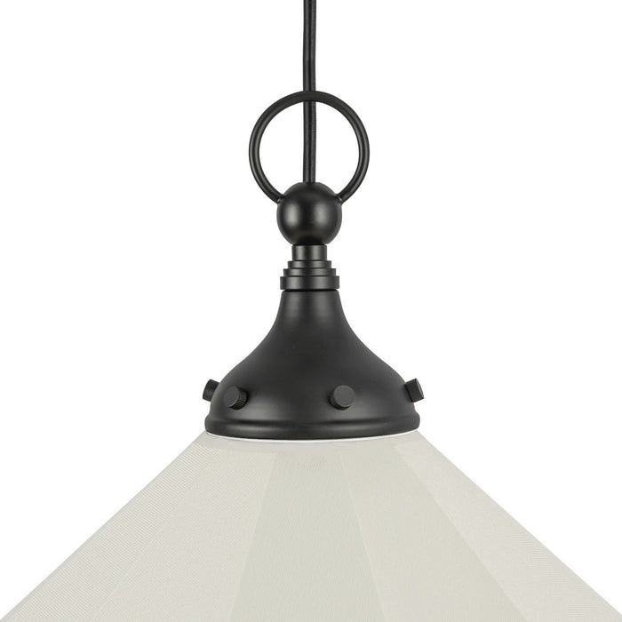 Alora - PD447120MBWL - One Light Pendant - Ellen - Matte Black/White Linen