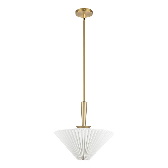 Alora - PD497016BGFW - One Light Pendant - Bridgette - Brushed Gold/Folded White