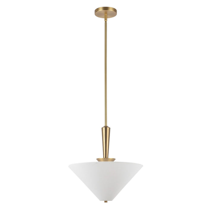 Alora - PD497016BGWL - One Light Pendant - Bridgette - Brushed Gold/White Linen