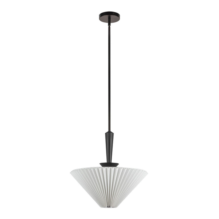 Alora - PD497016MBFW - One Light Pendant - Bridgette - Matte Black/Folded White