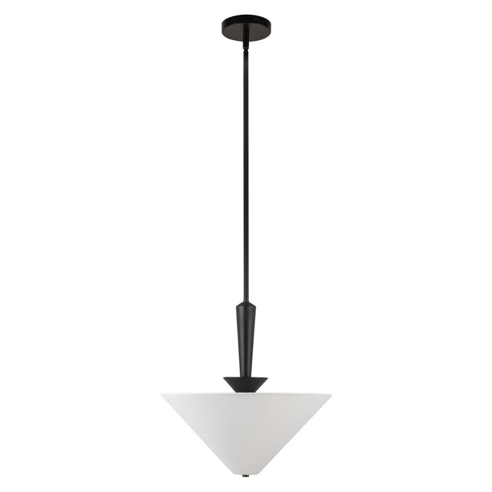 Alora - PD497016MBWL - One Light Pendant - Bridgette - Matte Black/White Linen