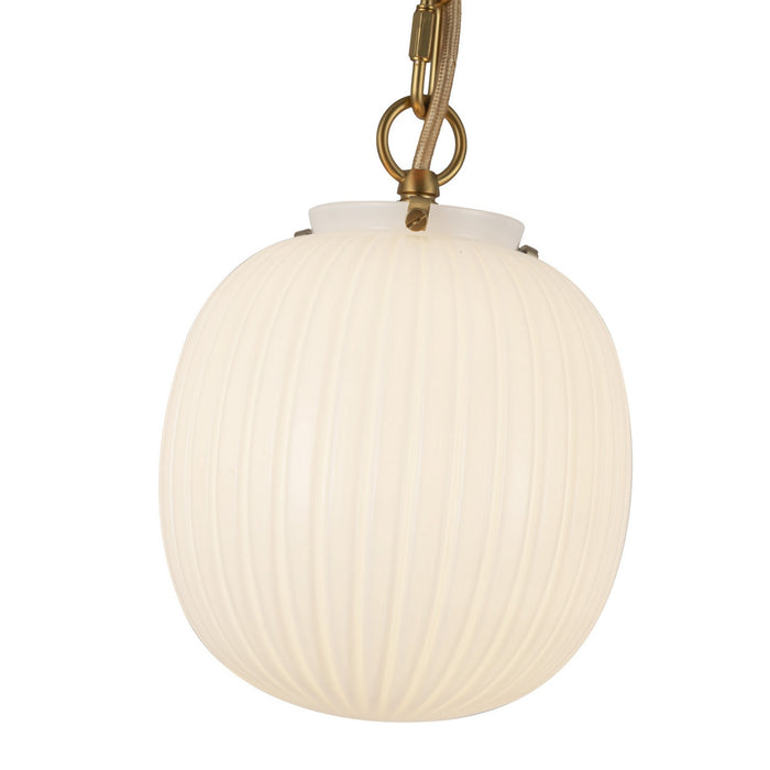 Alora - PD579107BGGR - One Light Pendant - Cherise - Brushed Gold/Glossy Ribbed Opal Glass