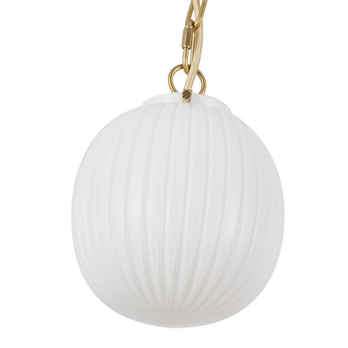 Alora - PD579107BGGR - One Light Pendant - Cherise - Brushed Gold/Glossy Ribbed Opal Glass