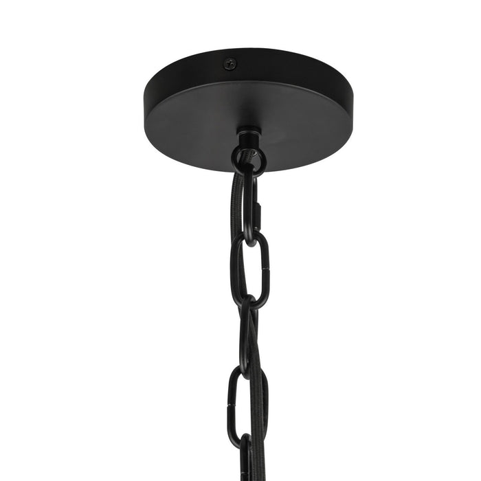 Alora - PD579107MBGR - One Light Pendant - Cherise - Matte Black/Glossy Ribbed Opal Glass