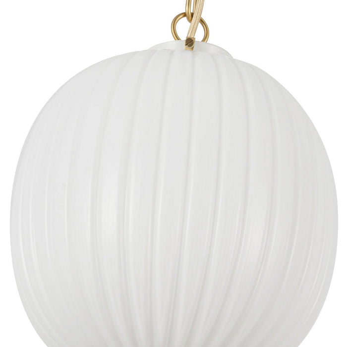 Alora - PD579112BGGR - One Light Pendant - Cherise - Brushed Gold/Glossy Ribbed Opal Glass