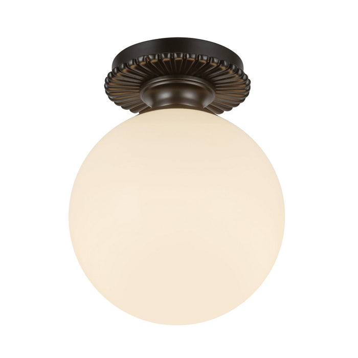 Alora - SF430108MBGO - One Light Semi-Flush Mount - Otis - Matte Black/Glossy Opal Glass