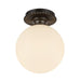 Alora - SF430108MBGO - One Light Semi-Flush Mount - Otis - Matte Black/Glossy Opal Glass