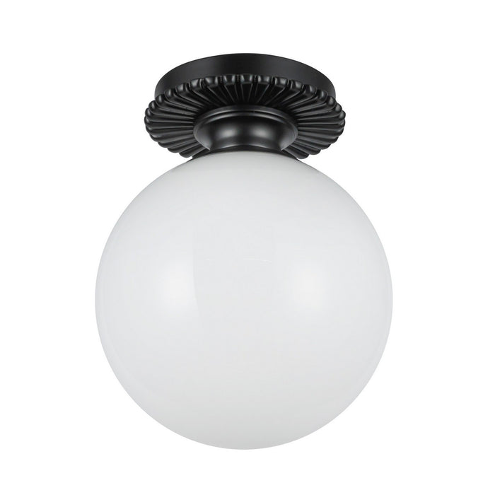 Alora - SF430108MBGO - One Light Semi-Flush Mount - Otis - Matte Black/Glossy Opal Glass