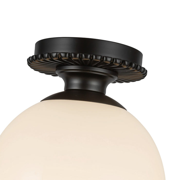 Alora - SF430108MBGO - One Light Semi-Flush Mount - Otis - Matte Black/Glossy Opal Glass