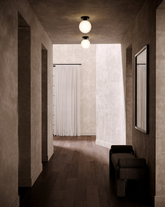 Alora - SF430108MBGO - One Light Semi-Flush Mount - Otis - Matte Black/Glossy Opal Glass