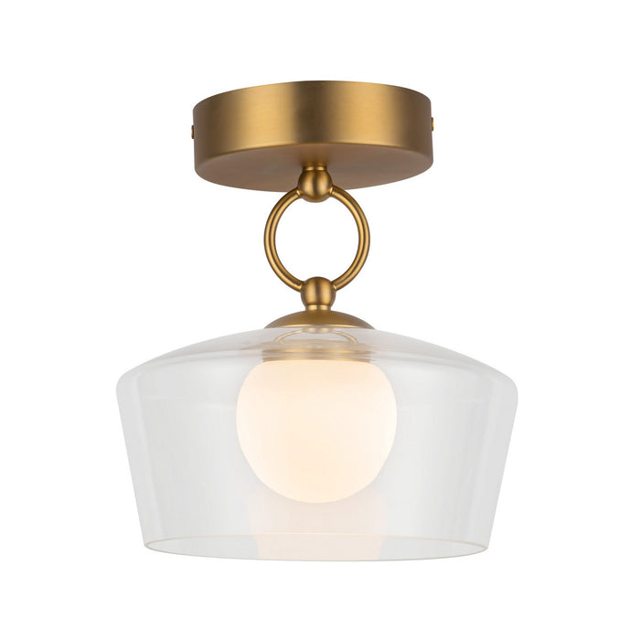 Alora - SF443308BGCL-UNV - LED Semi Flush Mount - Leota - Brushed Gold/Clear Glass