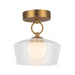 Alora - SF443308BGCL-UNV - LED Semi Flush Mount - Leota - Brushed Gold/Clear Glass