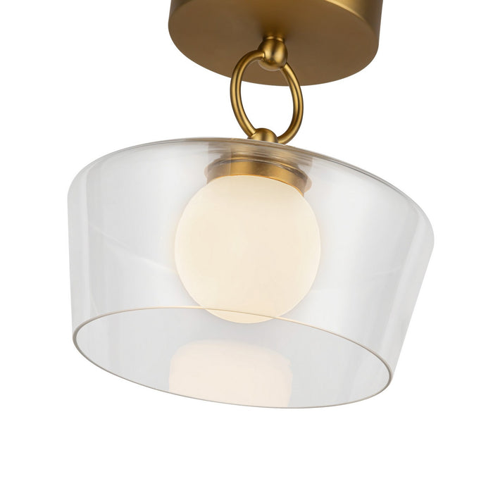 Alora - SF443308BGCL-UNV - LED Semi Flush Mount - Leota - Brushed Gold/Clear Glass