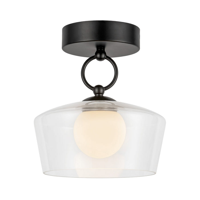 Alora - SF443308MBCL-UNV - LED Semi Flush Mount - Leota - Matte Black/Clear Glass