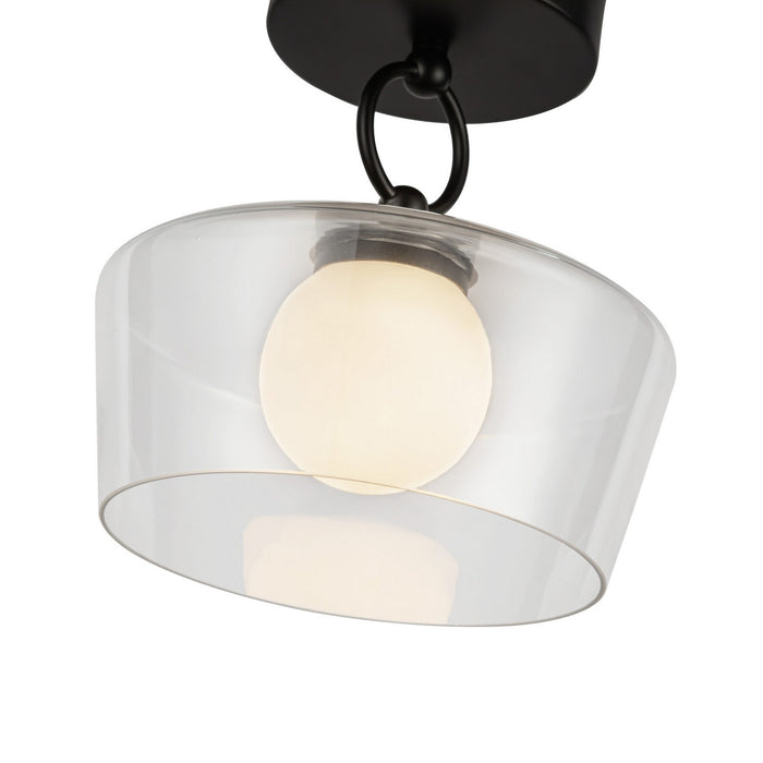 Alora - SF443308MBCL-UNV - LED Semi Flush Mount - Leota - Matte Black/Clear Glass