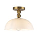 Alora - SF459012BGGO - One Light Semi-Flush Mount - Paisley - Brushed Gold/Glossy Opal Glass