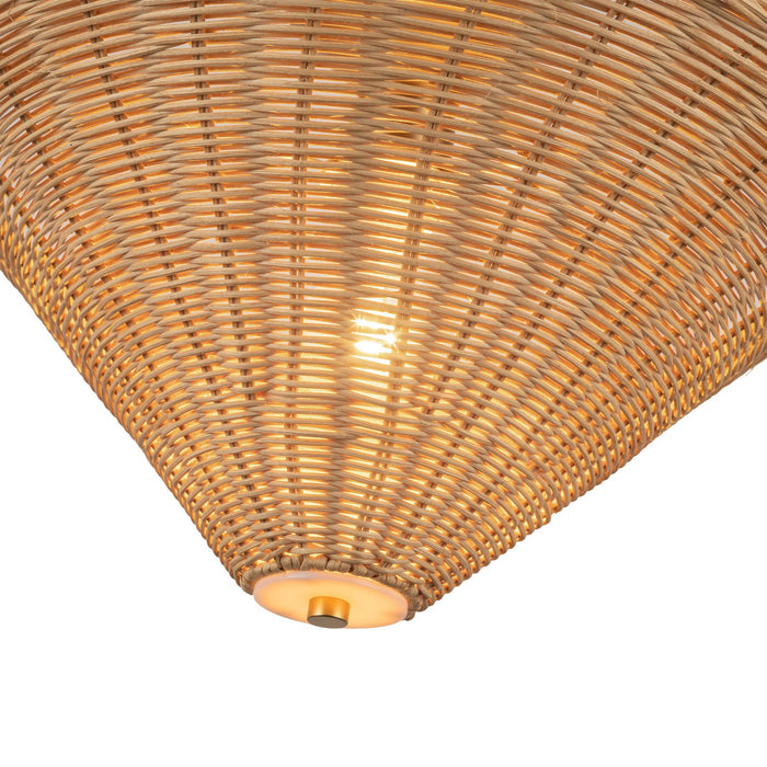 Alora - SF497016BGRA - One Light Semi-Flush Mount - Bridgette - Brushed Gold/Rattan