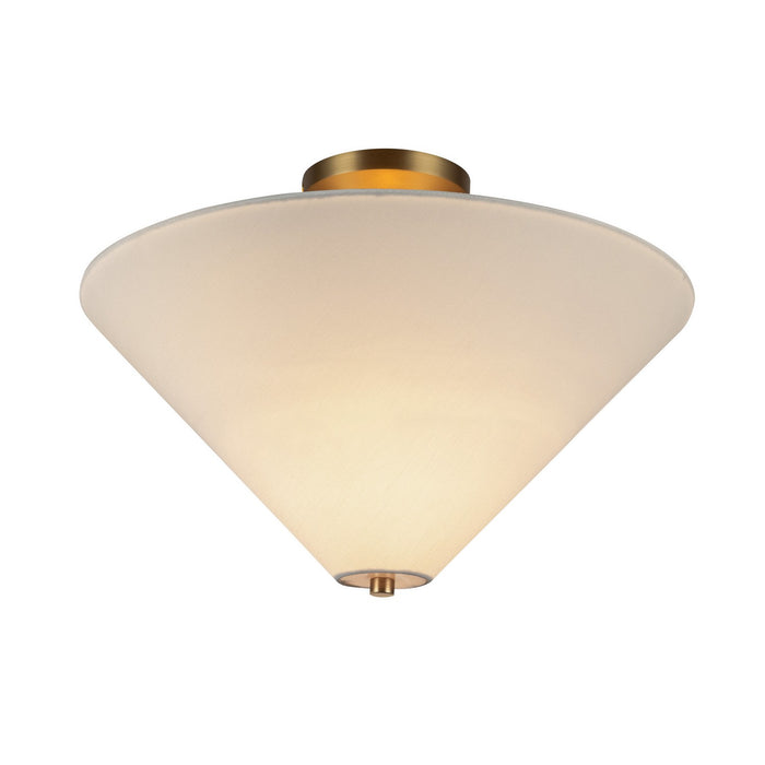 Alora - SF497016BGWL - One Light Semi-Flush Mount - Bridgette - Brushed Gold/White Linen