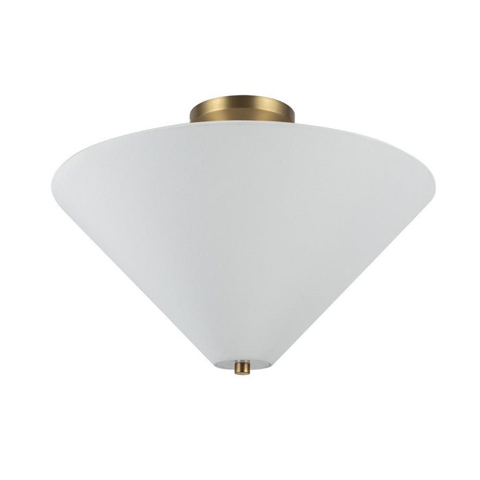 Alora - SF497016BGWL - One Light Semi-Flush Mount - Bridgette - Brushed Gold/White Linen