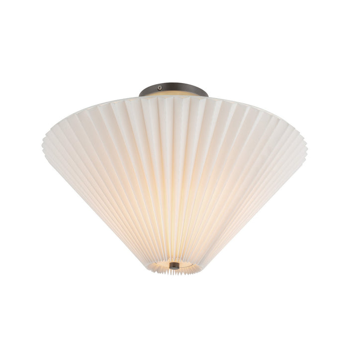 Alora - SF497016MBFW - One Light Semi-Flush Mount - Bridgette - Matte Black/Folded White