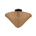 Alora - SF497016MBRA - One Light Semi-Flush Mount - Bridgette - Matte Black/Rattan