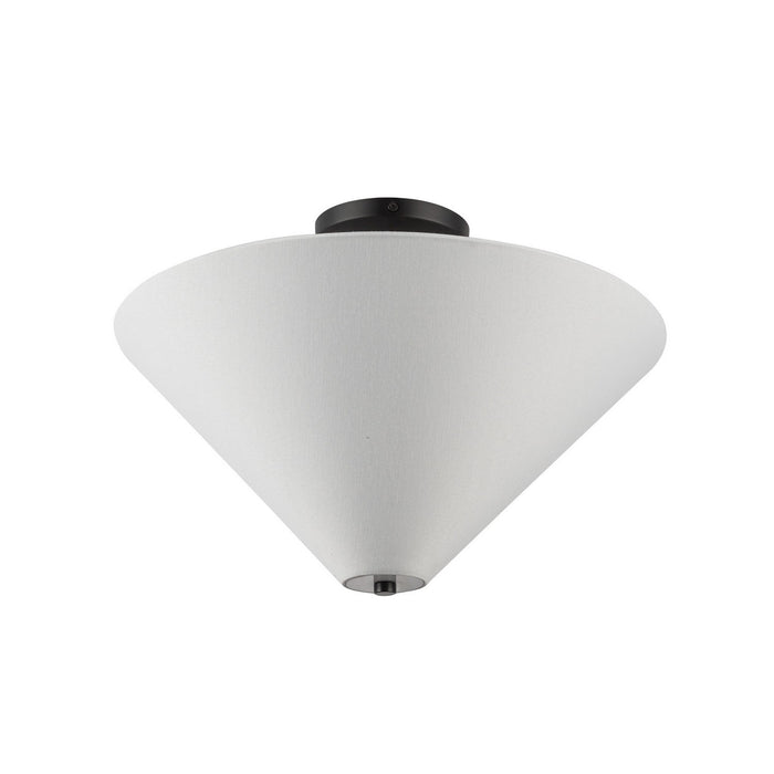 Alora - SF497016MBWL - One Light Semi-Flush Mount - Bridgette - Matte Black/White Linen
