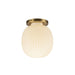 Alora - SF579107BGGR - One Light Semi-Flush Mount - Cherise - Brushed Gold/Glossy Ribbed Opal Glass