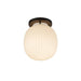 Alora - SF579107MBGR - One Light Semi-Flush Mount - Cherise - Matte Black/Glossy Ribbed Opal Glass