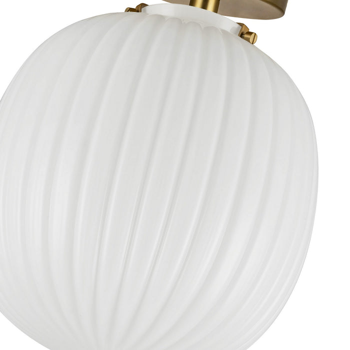 Alora - SF579112BGGR - One Light Semi-Flush Mount - Cherise - Brushed Gold/Glossy Ribbed Opal Glass