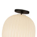 Alora - SF579112MBGR - One Light Semi-Flush Mount - Cherise - Matte Black/Glossy Ribbed Opal Glass