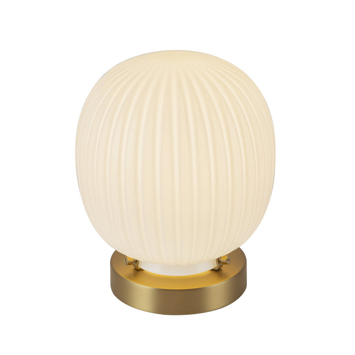 Alora - TL579107BGGR - One Light Table Lamp - Cherise - Brushed Gold/Glossy Ribbed Opal Glass
