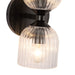 Alora - WV442612MBCR - Two Light Vanity - Nelly - Matte Black/Clear Ribbed Glass