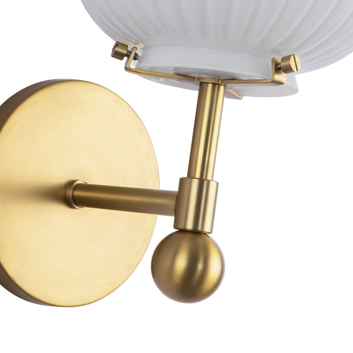 Alora - WV579107BGGR - One Light Vanity - Cherise - Brushed Gold/Glossy Ribbed Opal Glass